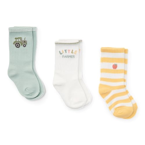 Little Dutch CL24029006 Babysocken 3er Set Farm Green/Sunny Stripes/Little Farmer - Little Farm (Gr. 17-19) von Little Dutch