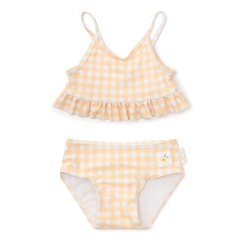 Little Dutch CL24048210 Bikini mit Volants/Rüschen mit UV-Schutz (UPF 50+) - Sunshine Checks gelb (Gr. 86/92) von Little Dutch