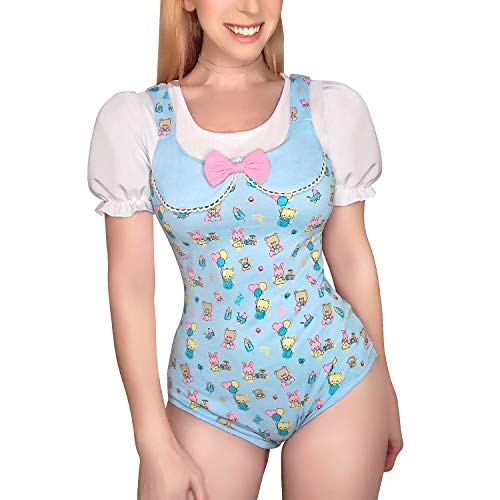 LittleForBig Baumwolle Strampler Onesie Pyjamas Bodysuit –Baby Cuties Blau L von LittleForBig