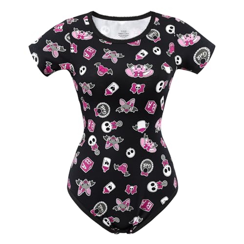 LittleForBig Baumwolle Strampler Onesie Pyjamas Bodysuit – Baby Goth Usagi & Bella Onesie Strampler Schwarz XS von LittleForBig