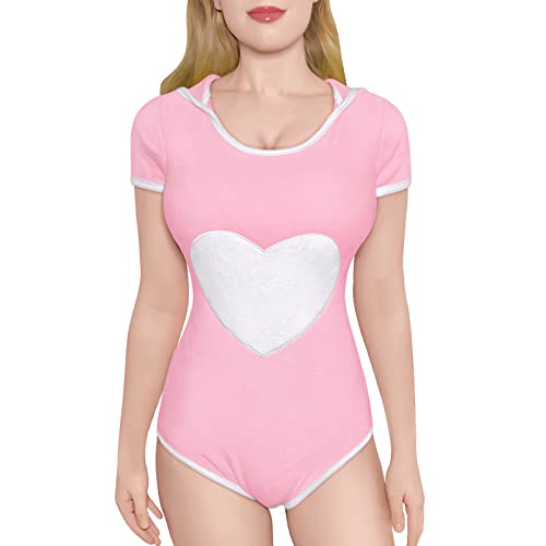 LittleForBig Baumwolle Strampler Onesie Pyjamas Bodysuit – Bunny Babe Strampler Rosa XL von LittleForBig