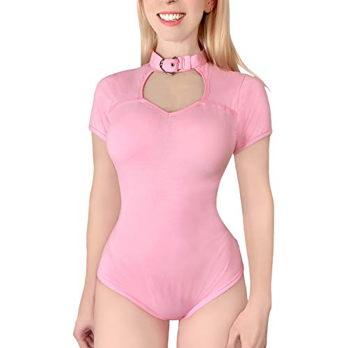 LittleForBig Baumwolle Strampler Onesie Pyjamas Bodysuit–Kragen Rosa 3XL von LittleForBig