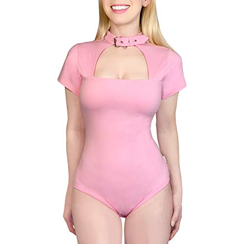 LittleForBig Baumwolle Strampler Onesie Pyjamas Bodysuit-Kragen Rosa L von LittleForBig