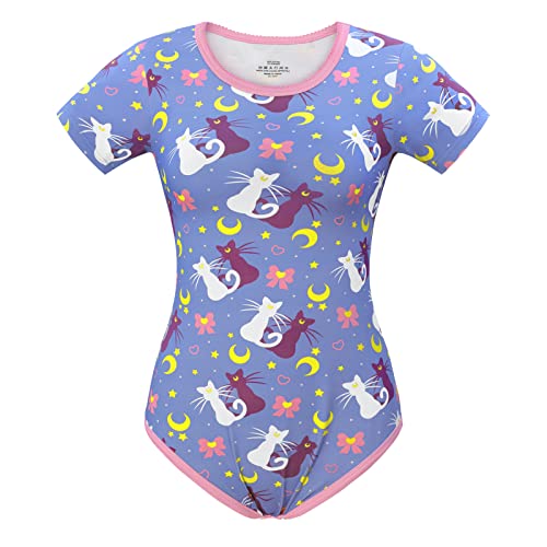 LittleForBig Baumwolle Strampler Onesie Pyjamas Bodysuit-Luna Moon Strampler Rosa M von LittleForBig