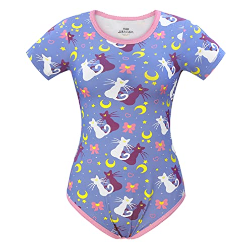 LittleForBig Baumwolle Strampler Onesie Pyjamas Bodysuit-Luna Moon Strampler Rosa S von LittleForBig