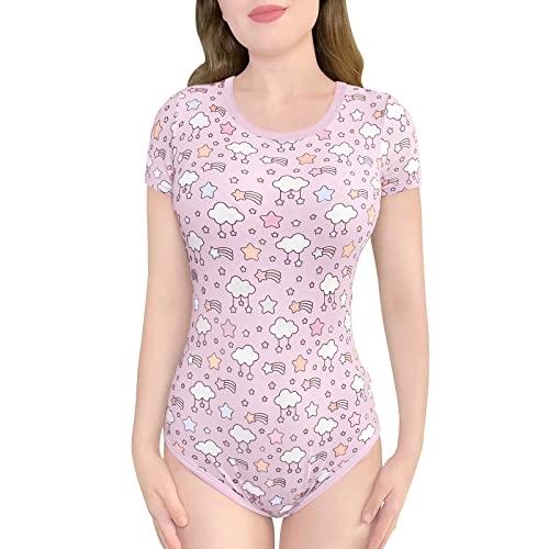 LittleForBig Baumwolle Strampler Onesie Pyjamas Bodysuit-Pastellhimmel Strampler Rosa XS von LittleForBig