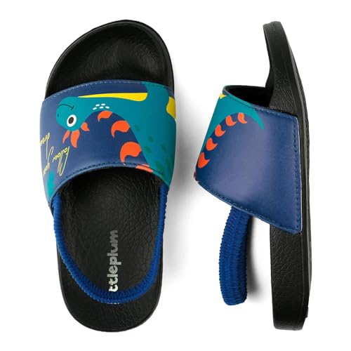 Littleplum Badelatschen Kinder Badesandalen Mädchen Badeschlappen Kinder Badeschuhe Sommer rutschfest Hausschuhe Kinder Sandalen(A Dunkelblau,24/25 EU) von Littleplum