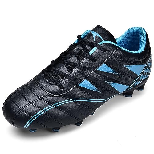 Littleplum Fußballschuh Kinder Fussballschuhe Footballschuhe Outdoor Athletic Soccer Schuhe Z01,A Schwarz Blau,37 EU von Littleplum