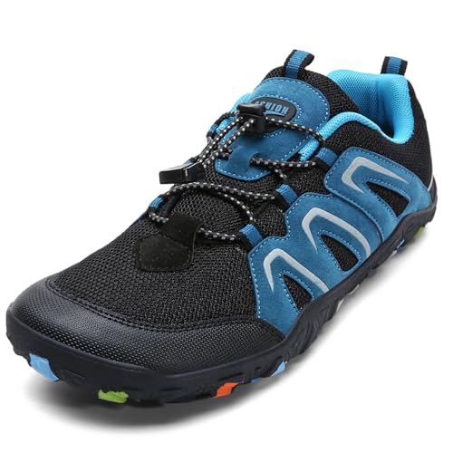 Littleplum Wanderschuhe Kinder Trekkingschuhe Kinder Barfußschuhe Atmungsaktiv rutschfest Outdoorschuhe Traillaufschuhe(Hellblau,33EU) von Littleplum