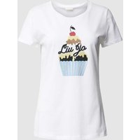 Liu Jo White T-Shirt mit Label-Motiv-Print in Offwhite, Größe XS von Liu Jo White