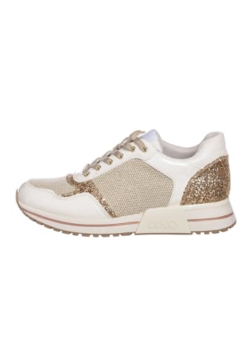 Scarpe Liu-Jo sneaker Kiss 636 ecopelle white/ glitter mesh Z24LJ04 4F3711 EX205S 1176 40 von Liu Jo