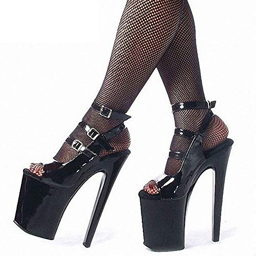 LiuGUyA High Heels 20CM Bequeme wasserdichte Plattform Römische Sandalen Performance Damenschuhe,Black-35 von LiuGUyA