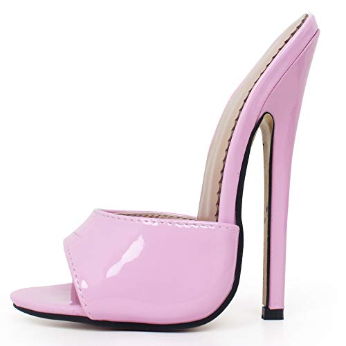 LiuGUyA High Heels Sandalen 18CM Schuhe Leder Partyschuhe,Pink-38 von LiuGUyA