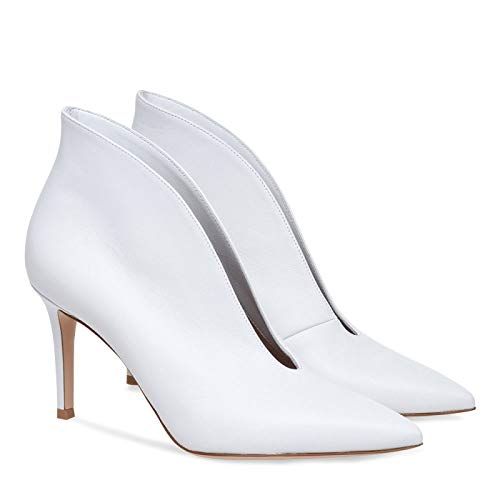 LiuGUyA High Heels Spitze Zehen Stiefeletten Frühling Und Herbst Plus Größe Benutzerdefinierte Damenschuhe,White-40 von LiuGUyA