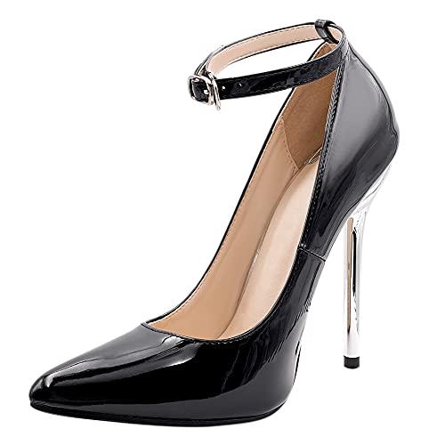 Liujiami Damen Spitze Stilettos Schuhe - Damen Pumps High Heel 13cm Sandalen Klassische Abendschuhe Hochzeit Party Kleiderschuhe Schwarz,38 EU von Liujiami