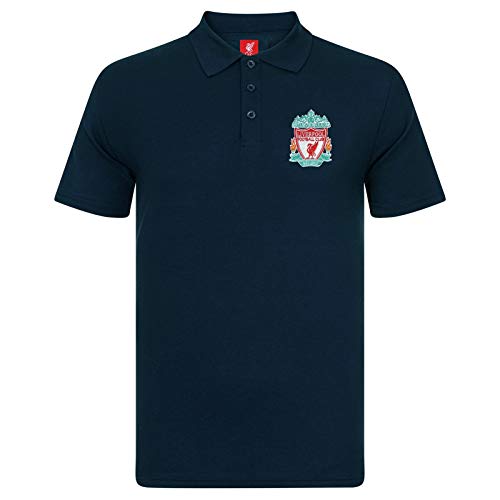 FC Liverpool Herren Polo-Shirt - Wappen - Dunkelblau mit Wappen - 3XL von Liverpool FC