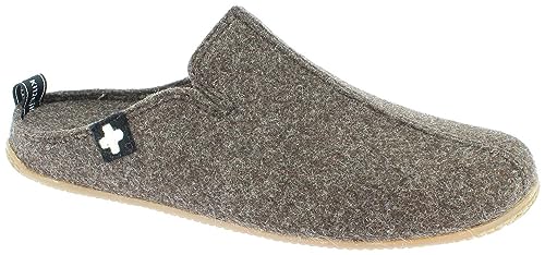 Living Kitzbühel Herren Filzpantoffel Kreuz Hausschuh, Dark Oak, 43 EU von Living Kitzbühel