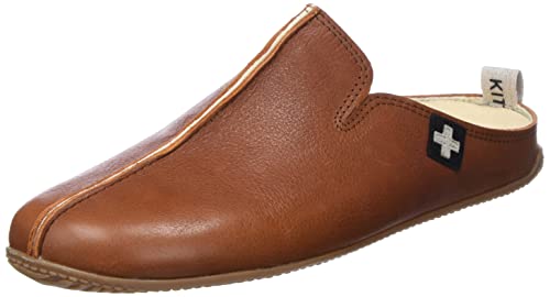 Living Kitzbühel Herren Lederpantoffel Mittelnaht Hausschuh, Cognac, 45 EU von Living Kitzbühel