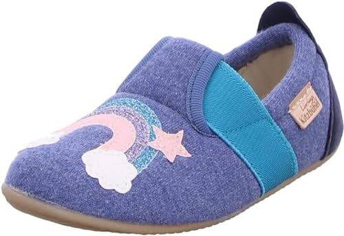 Living Kitzbühel Jungen Mädchen T-Modell Einhorn&Regenbogen Hausschuh, Media Blue, 25 EU von Living Kitzbühel