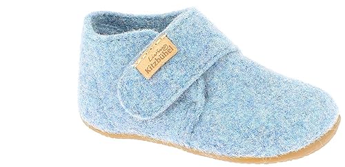 Living Kitzbühel Jungen Unisex Kinder Babyklettschuh Filz unifarben Hausschuh, Blue Mountain, 20 EU von Living Kitzbühel