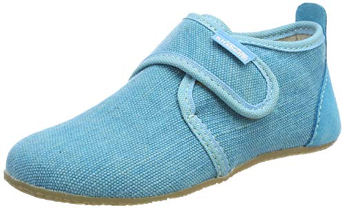 Living Kitzbühel Unisex Baby Babyklettschuh unifarben Hausschuhe, Blau (Aqua 533), 23 EU von Living Kitzbühel