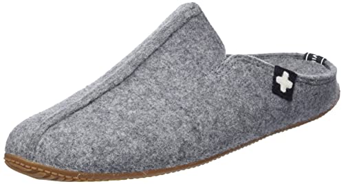 Living Kitzbühel Unisex Filzpantoffel Schweizer Kreuz Hausschuh, grau, 43 EU von Living Kitzbühel