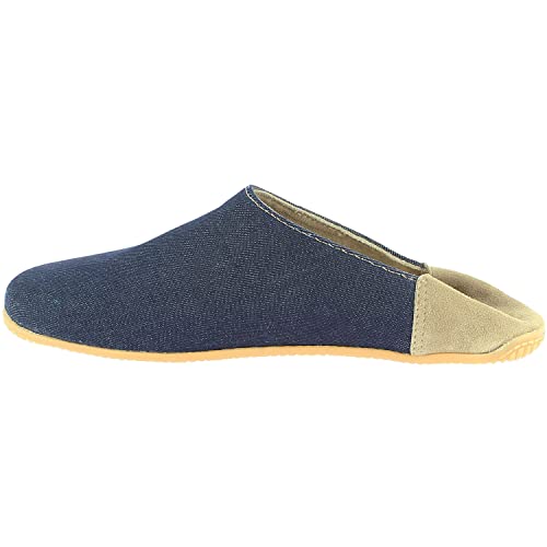 Living Kitzbühel Unisex Slippers with Leather Cap Hausschuh, Dark Denim, 41 EU von Living Kitzbühel