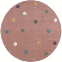 LIVONE Kinderteppich Happy Rugs Wheel rosa/multi rund von Livone