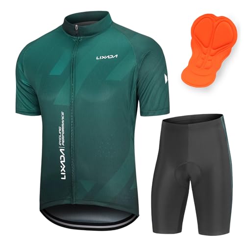Lixada Kurzarm Radtrikot Rennrad trikot herren Herren Atmungsaktives Sommer Kurzarm Bike Shirt und Radhose gepolsterte Shorts, MTB Fahrrad Anzug für Radsport Outdoor Sport Lixada Kurzarm Radtrikot Rennrad trikot herren Herren Atmungsaktives Sommer Kurzarm Bike Shirt und Radhose gepolsterte Shorts, MTB Fahrrad Anzug für Radsport Outdoor Sport von Lixada
