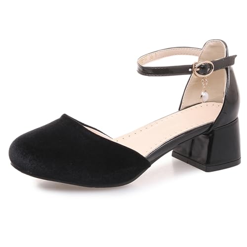 Lizoleor Runde Zehen Sommer Mary Jane Blockabsatz Damensandalen Knöchelriemchen Schnalle Leisure Geschlossen Komfort Mitte Absatz Schwarz Gr 49 EU/51Cn Lizoleor Runde Zehen Sommer Mary Jane Blockabsatz Damensandalen Knöchelriemchen Schnalle Leisure Geschlossen Komfort Mitte Absatz Schwarz Gr 49 EU/51Cn von Lizoleor