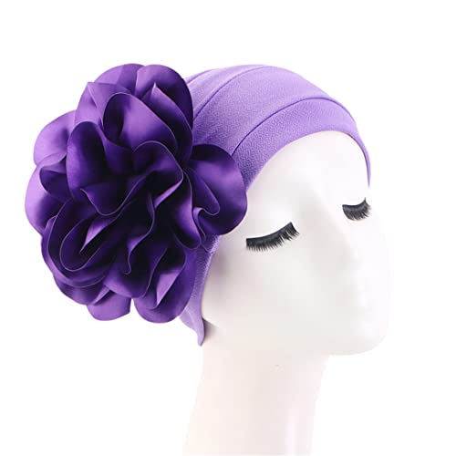 Lmtossey Big Flower Turban Damen Muslimische Hüte unter Schal Knochen Haarausfall Kopfbedeckung Hijib Cap Kopfbedeckung Haarschmuck von Lmtossey