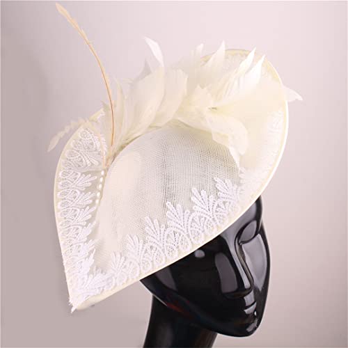 Lmtossey Großer Hochzeits-Fascinator, Haarschmuck für Frauen, Party, großes Kopfschmuck, Federkopfbedeckung, Haarspange von Lmtossey