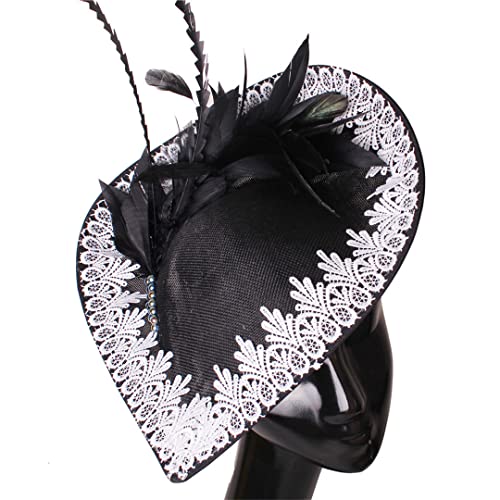 Lmtossey Großer Hochzeits-Fascinator, Haarschmuck für Frauen, Party, großes Kopfschmuck, Federkopfbedeckung, Haarspange von Lmtossey