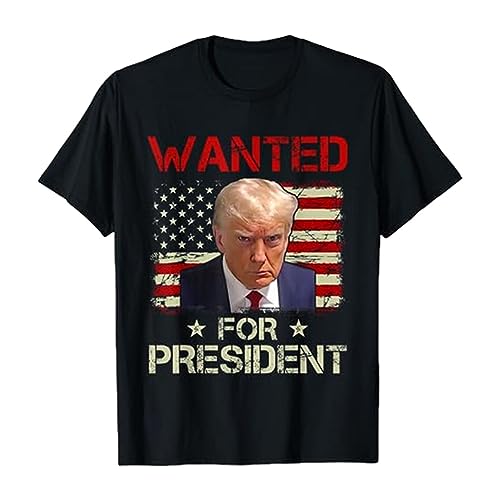 Loandicy Gib Niemals Trump auf T-Shirt | 2024 Mugshot T-Shirt,Lässiges Oberteil für den täglichen Gebrauch, Trump 2024-Shirts für Erwachsene, Jugendliche, Teenager von Loandicy