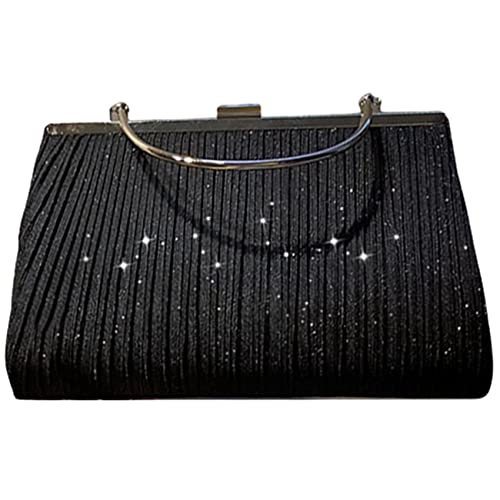 Frauen Handtasche Abend Clutch Tasche Party Kette Schultertasche Damen Pailletten Hochzeit Geldbörse Tasche Schwarz, Black, One Size von Lodokdre