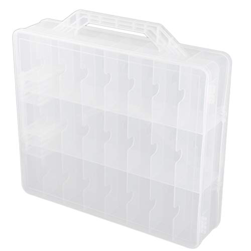 Lodokdre 48 Zellen 2-Lagiger Nagellack Organizer Portable Clear Nail Supplies Handarbeit Aufbewahrungsbox Verstellbarer Aufbewahrungskoffer von Lodokdre