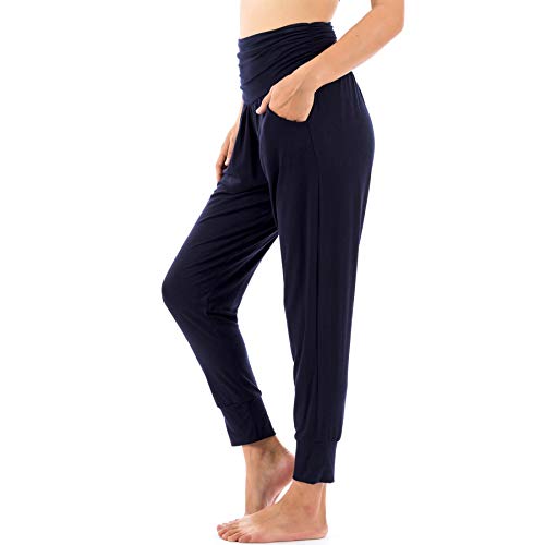 Lofbaz Yogahosen für Damen Workout Gamaschen Mädchen Teen Schweißjogger Damenbekleidung Jogginghosen Haremshosen Pyjamas Dunkelblau 3XL von Lofbaz