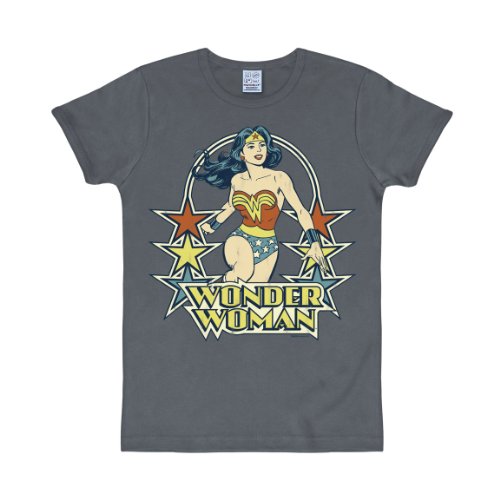 Logoshirt® DC Comics I Wonder Woman I Stars I T-Shirt Print I Damen & Herren I kurzärmlig I blau I Lizenziertes Originaldesign I Größe XL von Logoshirt