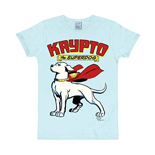 Logoshirt® DC I Superman I Krypto The Superdog I T-Shirt Print I Damen & Herren I kurzärmlig I hellblau I Lizenziertes Originaldesign I Größe XXL von Logoshirt