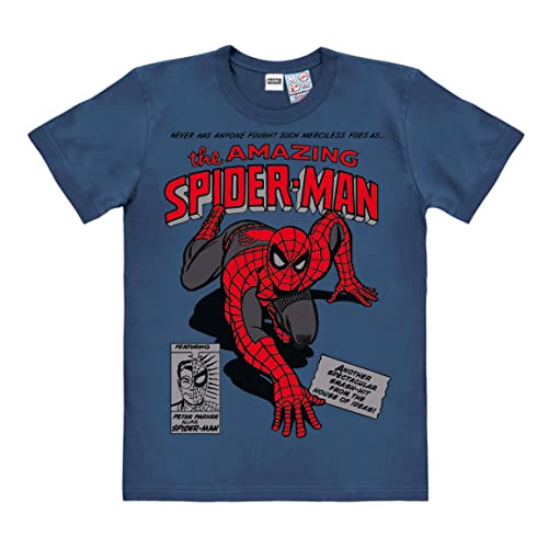 Logoshirt® Marvel Comics I Spider-Man I Merciless Foes I T-Shirt Print I Damen & Herren I kurzärmlig I blau I Lizenziertes Originaldesign I Größe M von Logoshirt