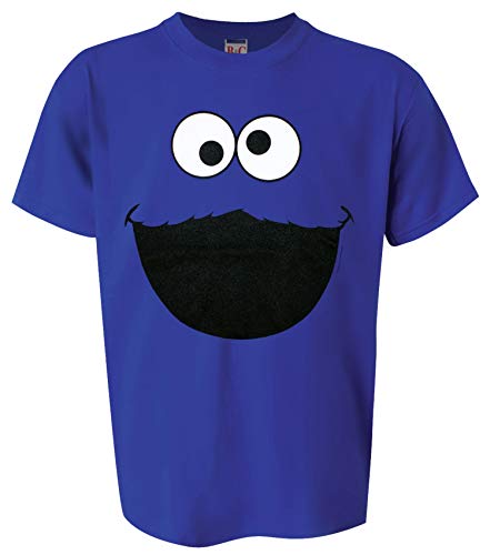 Logoshirt® Sesamstrasse I Krümelmonster Gesicht l T-Shirt Print I Damen & Herren I kurzärmlig I blau I Lizenziertes Originaldesign I Größe M von Logoshirt