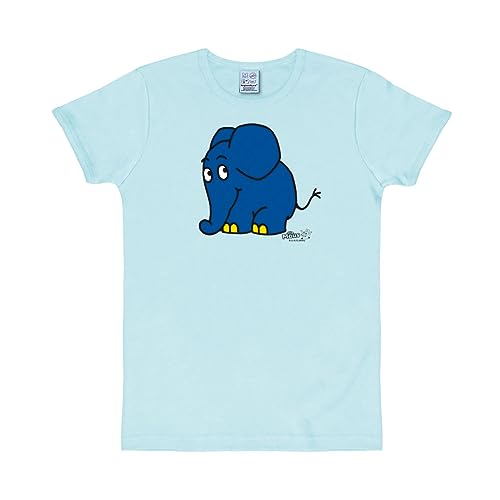 Logoshirt® TV I Die Sendung mit der Maus I Elefant I Törö I T-Shirt Print I Damen & Herren I kurzärmlig I hellblau I Lizenziertes Originaldesign I Größe L von Logoshirt