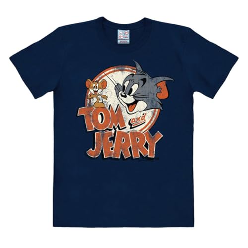 Logoshirt® Tom und Jerry I T-Shirt Print I Damen & Herren I kurzärmlig I dunkelblau I Lizenziertes Originaldesign I Größe 3XL von Logoshirt