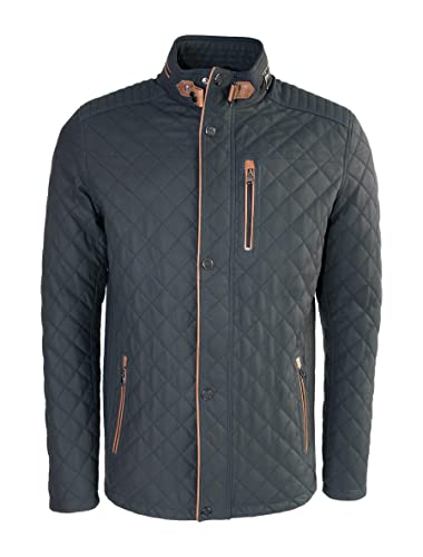 Gesteppte Herren Premium Lang Lederjacke in Sakko Länge aus weichem Lammnappa Leder - Apollo (58, dunkelblau braun) von Lolus