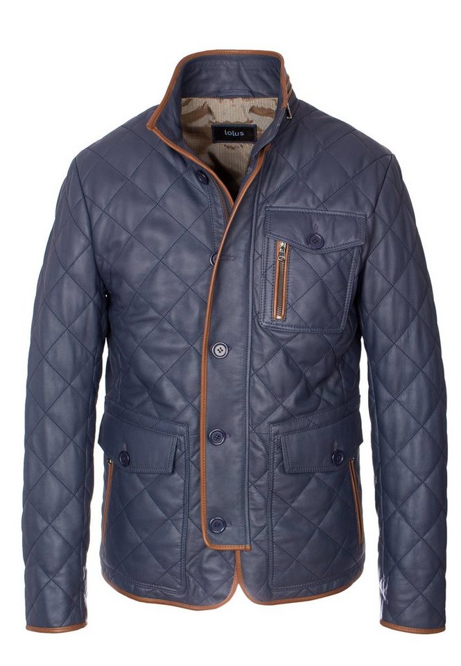 Lolus Lederjacke Clay Hochwertige und elegante Herren Stepp Lederjacke aus Lammnappa Leder von Lolus