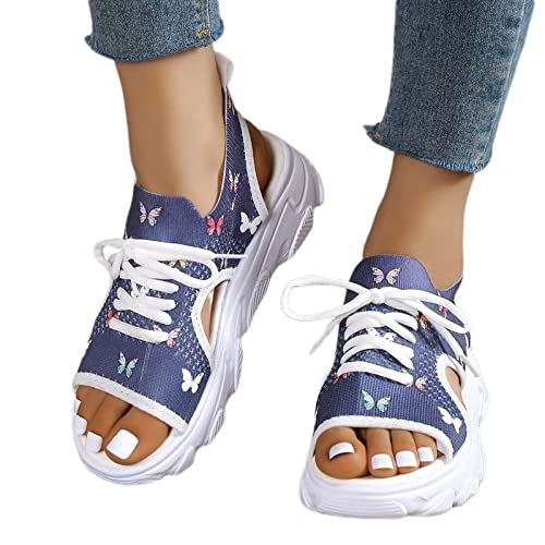 Damen Schuhe Sommer Wandersandalen Lose Einlagen Breite Füße Damenschuhe Plateau Schuhe Weite K Barfuss Women's Sandals Sportsandalen Sommer Schicke Espandrillos Zehentrenner Sneaker von Lomelomme