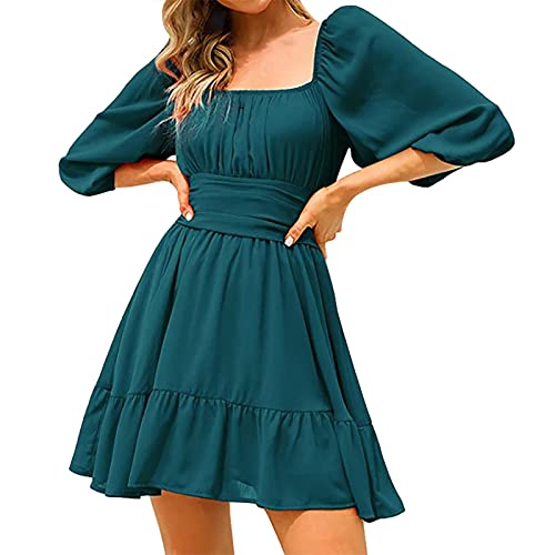 Lomelomme Piratenkostüm Damen Mini Puffärmeln Dress Elegant Dresses Geburtstag Rüschenkleid Off Shoulder Elbise Piratenkleid Weißes Sexy Outfit Kleider von Lomelomme