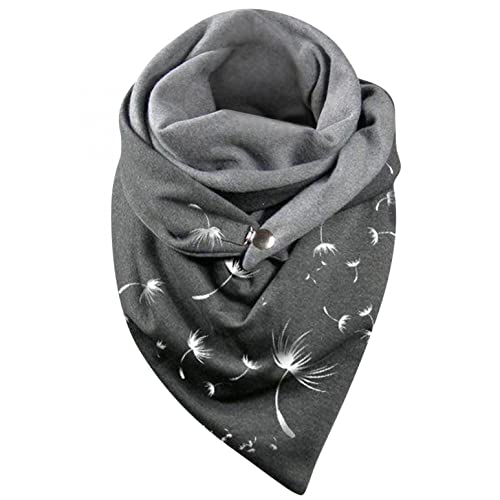 Lomelomme Schal Damen Herren Dreieck Groß Dreieckschal Elegant Winter Schals mit Knöpfen Warme Weich Scarf Dreieckstuch Wickelschal Herbstschal 2021 Neu von Lomelomme