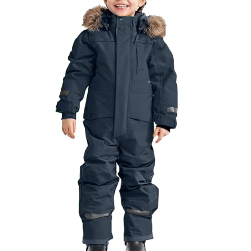 Lomelomme Skianzüge für Jungen und Mädchen Warnschutz Winddicht Wasserdicht und Atmungsaktiv Winter Verdickt Warme Einteiliges Schneeoverall Winteranzug Schneeanzüge für Unisex Kinder von Lomelomme