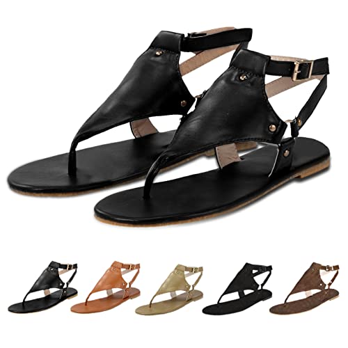 Lomelomme Sommerschuhe Damen Elegant Bequem Sandaletten Sommerschuhe Weich rutschfest Atmungsaktiv Gladiator Sandalen Römersandalen Riemchensandale Sommer Casual Sandals Gartenschuhe Schuhe von Lomelomme